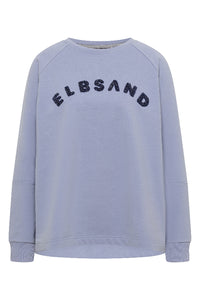 Elbsand Sweatshirt Zuza sky haze, lila, lieder, Schriftzug glitzernd, Rundhalsausschnitt, Raglanärmel, Sweater, Pulli