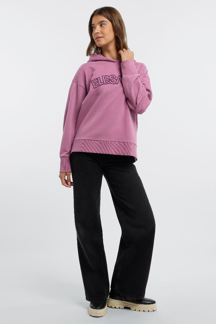 Elbsand Hoodie Tyra mauve, Kapuzenpullover, Pulli, Schriftzug, pink, unifarben