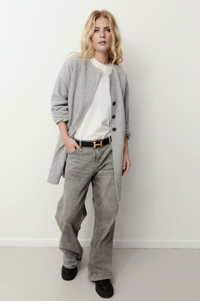 Henriette Steffensen Fleecemantel/Cardigan grey