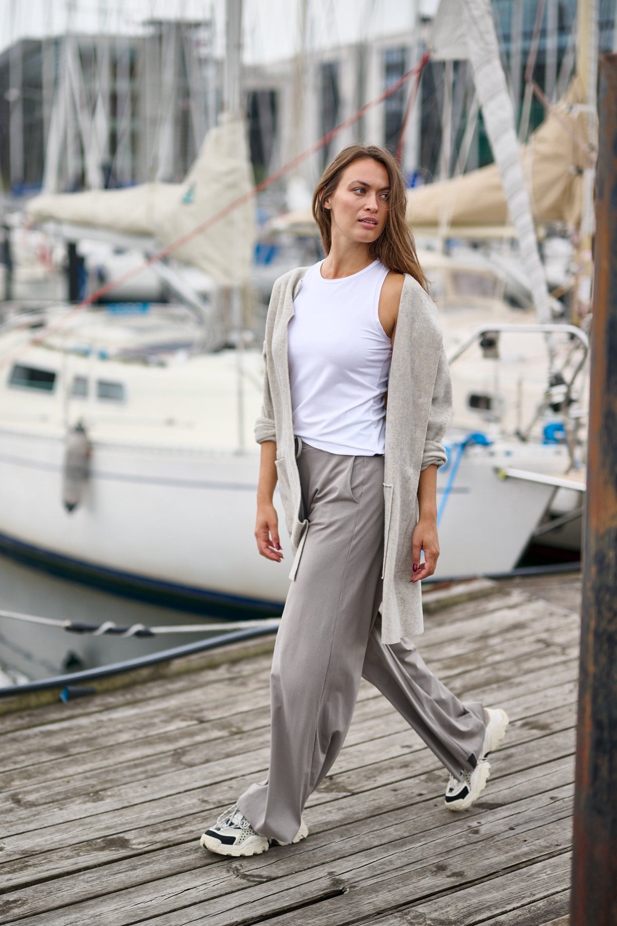 Henriette Steffensen Fleecemantel/Cardigan sand