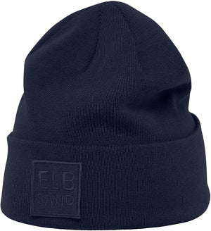 Elbsand Mütze/Beanie Bea coldwater, dunkelblau, Feinstrick, Umschlag