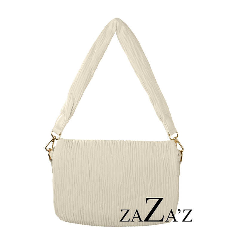 zaZa´z Umhängetasche beige, Rippenstruktur