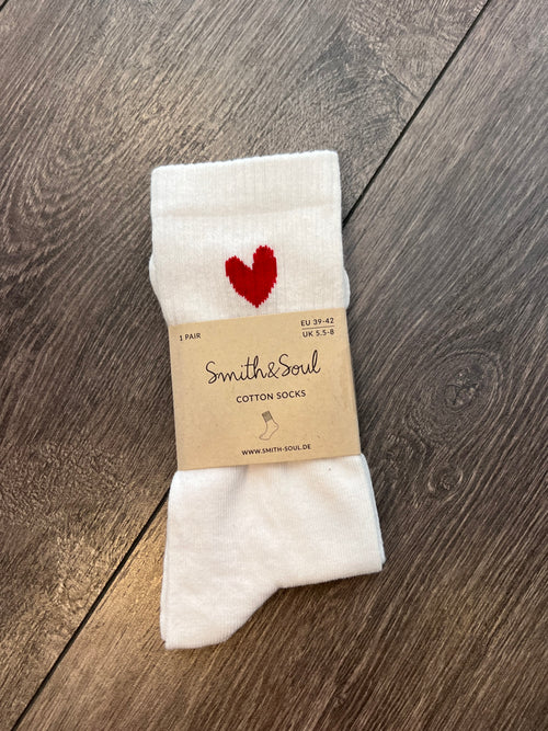 Smith & Soul Socken mit Herz fire red