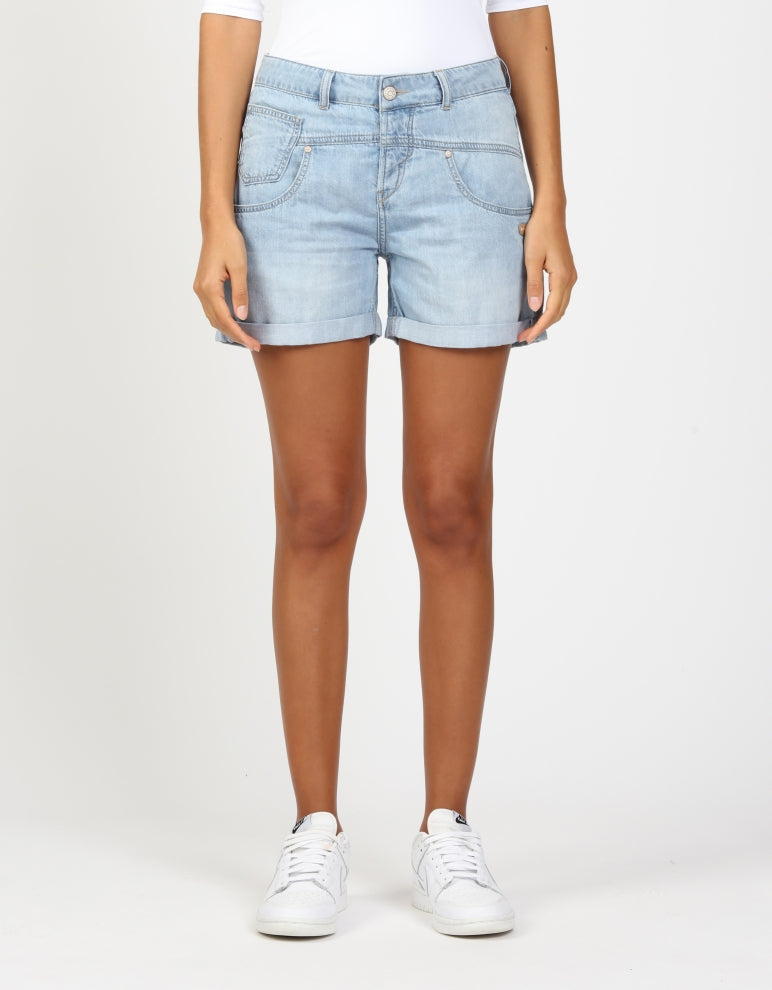 Gang Short, Jeansshorts, kurze Hose, hellblau, Umschlag, loose fit