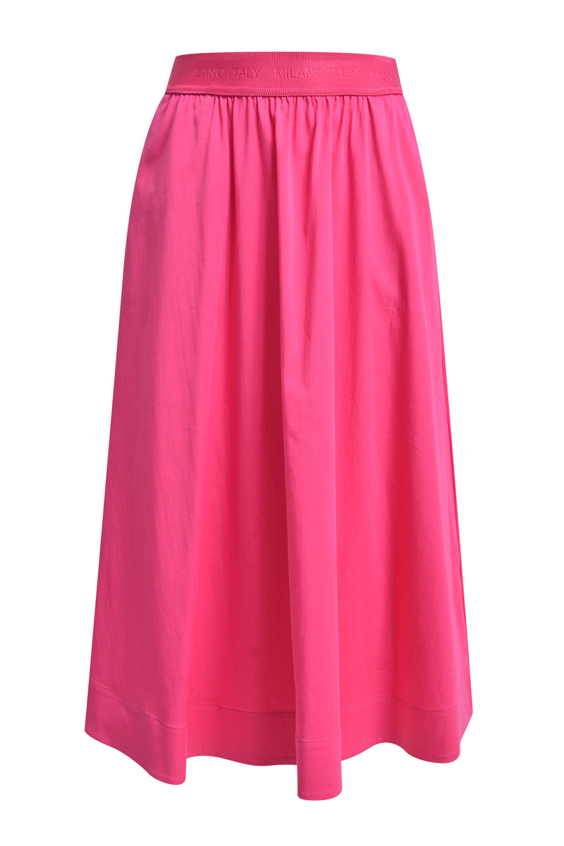 Milano Rock pink, wadenlang, unifarben, elastischer Bund, Gummibund