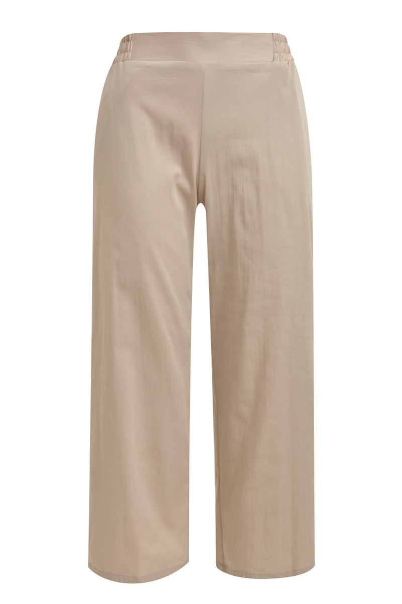 Milano Hose Cropped cream, beige, wide, Stretchbund, Gummibund, verkürzte Länge