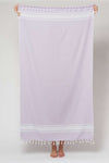 Espadrij Beachplaid, Handtuch, Strandhandtuch, lavende, helles lila,  Fransen, Baumwolle