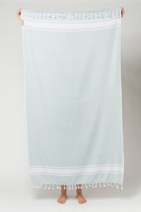 Espadrij Beachplaid, Handtuch, Strandhandtuch, menthe, mint, hellgrün, Fransen, Baumwolle