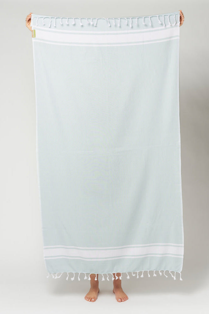 Espadrij Beachplaid, Handtuch, Strandhandtuch, menthe, mint, hellgrün, Fransen, Baumwolle