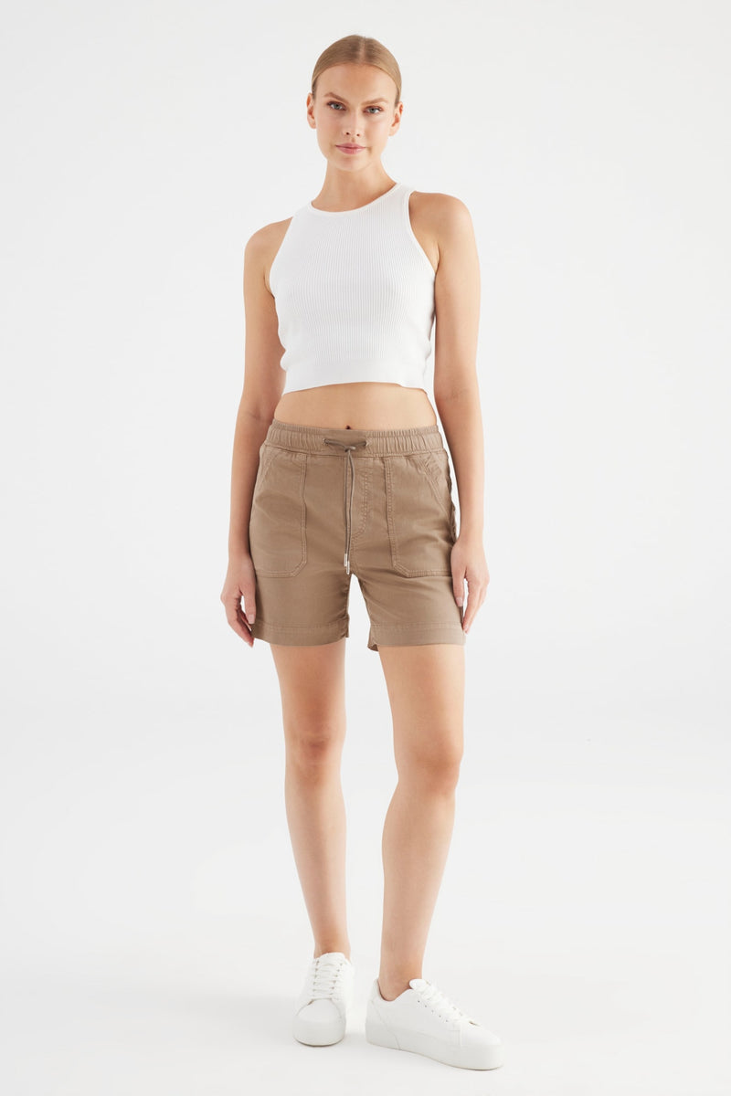Cup of Joe Shorts Agnes moon rock, regular fit, mid waist