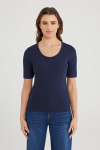 Cup of Joe T-shirt Alina navy, blau, dunkelblau, kurzärmlig, Rundhalsausschnitt