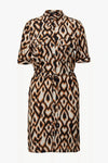 Comma Hemdblusenkleid grau/schwarz