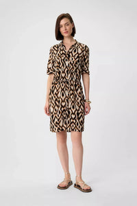 Comma Hemdblusenkleid grau/schwarz