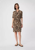 Comma Hemdblusenkleid grau/schwarz