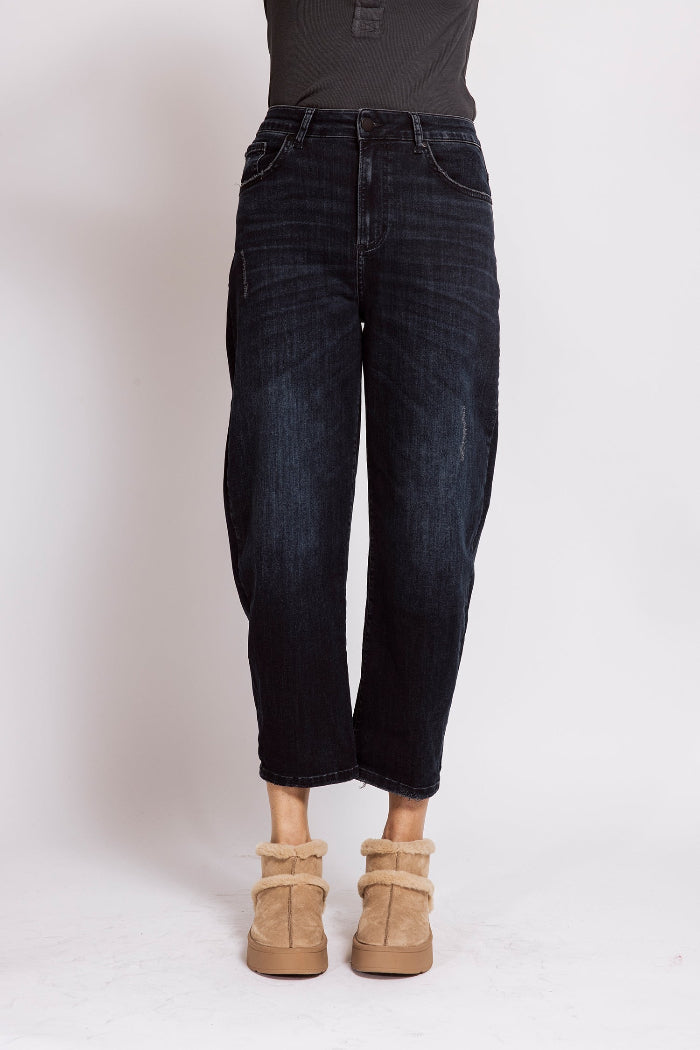 Zhrill Jeans Iza dark blue, dunkle Waschung, relaxed fit, casual, knöchellang