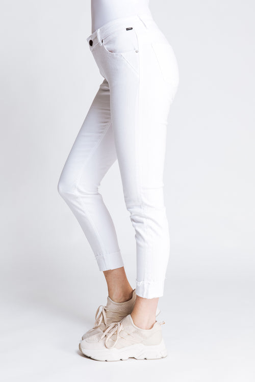 Zhrill Jeans, weiß, offwhite, mit Umschlag am Bein