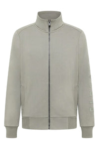 Elbsand Men Sweatjacke Levin stone, slim fit, unifarben, Stehkragen