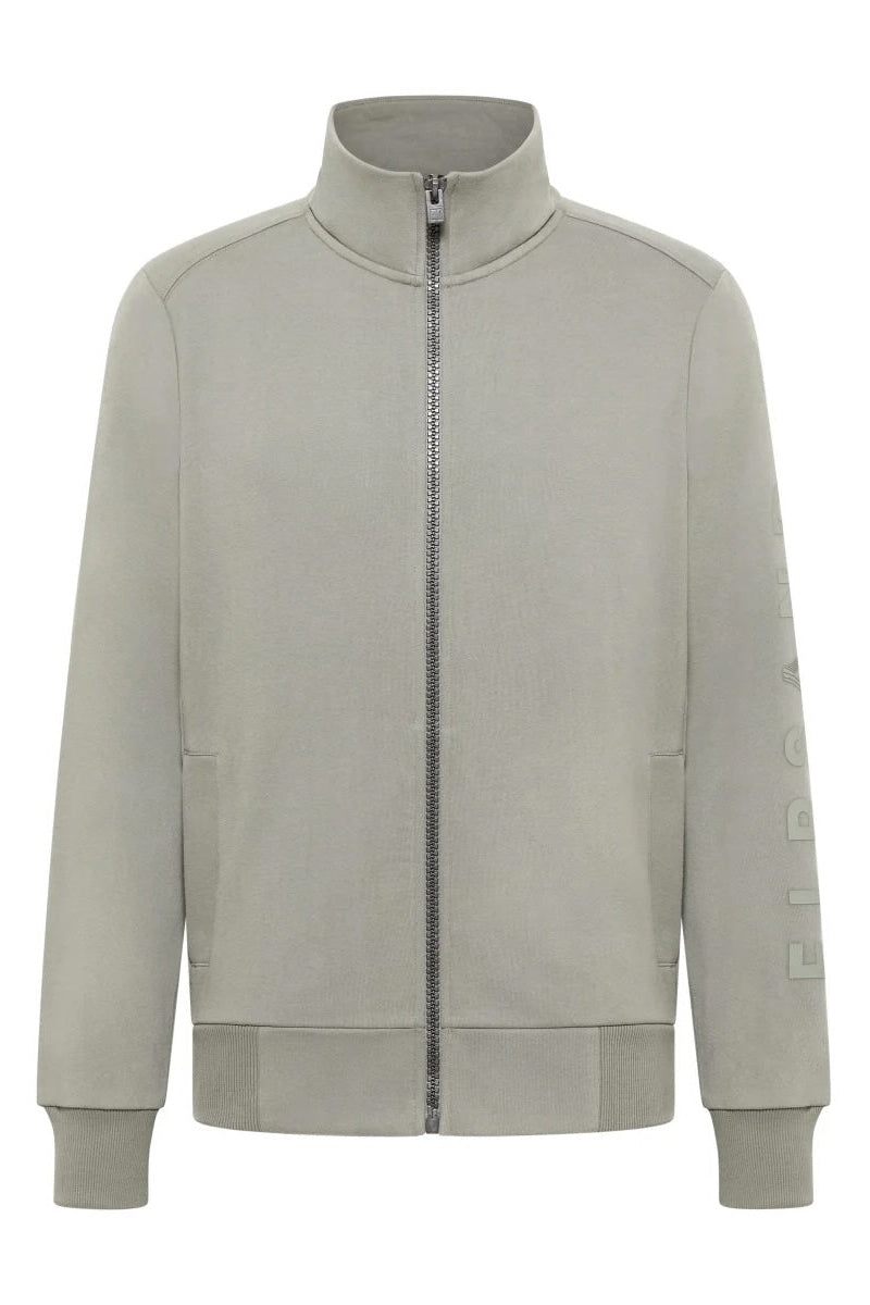 Elbsand Men Sweatjacke Levin stone, slim fit, unifarben, Stehkragen