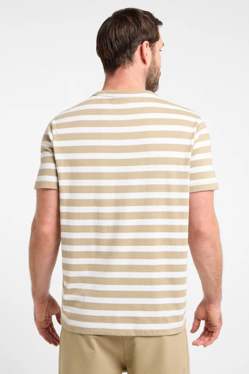 Elbsand Men T-Shirt Noe gestreift desert brown/bright white