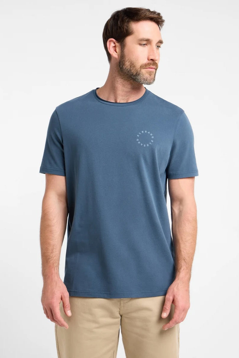 Elbsand Men T-Shirt Pave sailor blue, blau, unifarben, Rundhalsausschnitt, loose fit