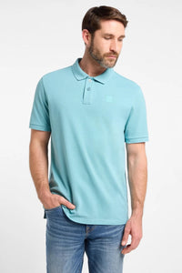 Elbsand Men Poloshirt Holms ocean wave, türkis, unifarben, kurzärmlig, Kragen