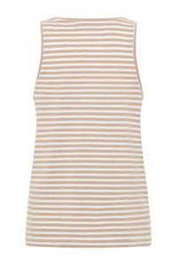 Elbsand Tanktop Maavi gestreift camel/bright white