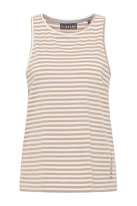 Elbsand Tanktop Maavi gestreift camel/bright white