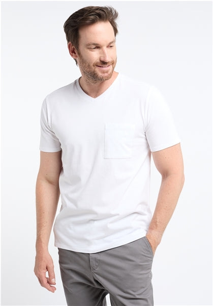 Elbsand Men T-Shirt Nelio, bright white, V-Ausschnitt