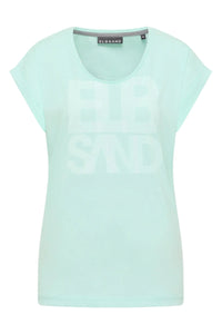 Elbsand T-Shirt Eldis ocean view melange, türkis, kurzärmlig, Rundhalsausschnitt