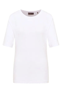 Elbsand T-Shirt Siva bright white, weiß, unifarben, slim fit, kurzärmlig, Rundhalsausschnitt