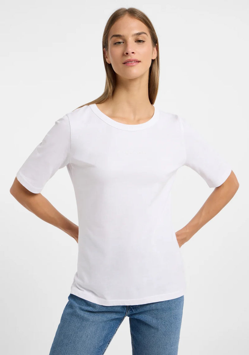 Elbsand T-Shirt Siva cloud white, Rundhalsausschnitt, unifarben, Basic, Damen