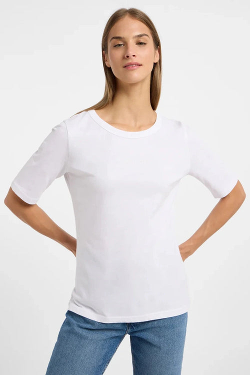 Elbsand T-Shirt Siva cloud white, Rundhalsausschnitt, unifarben, Basic, Damen