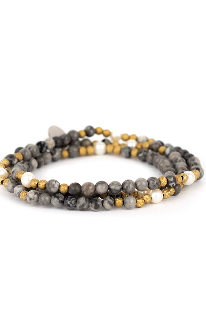 Inrosa Armband Eyga grau/weiß/gold