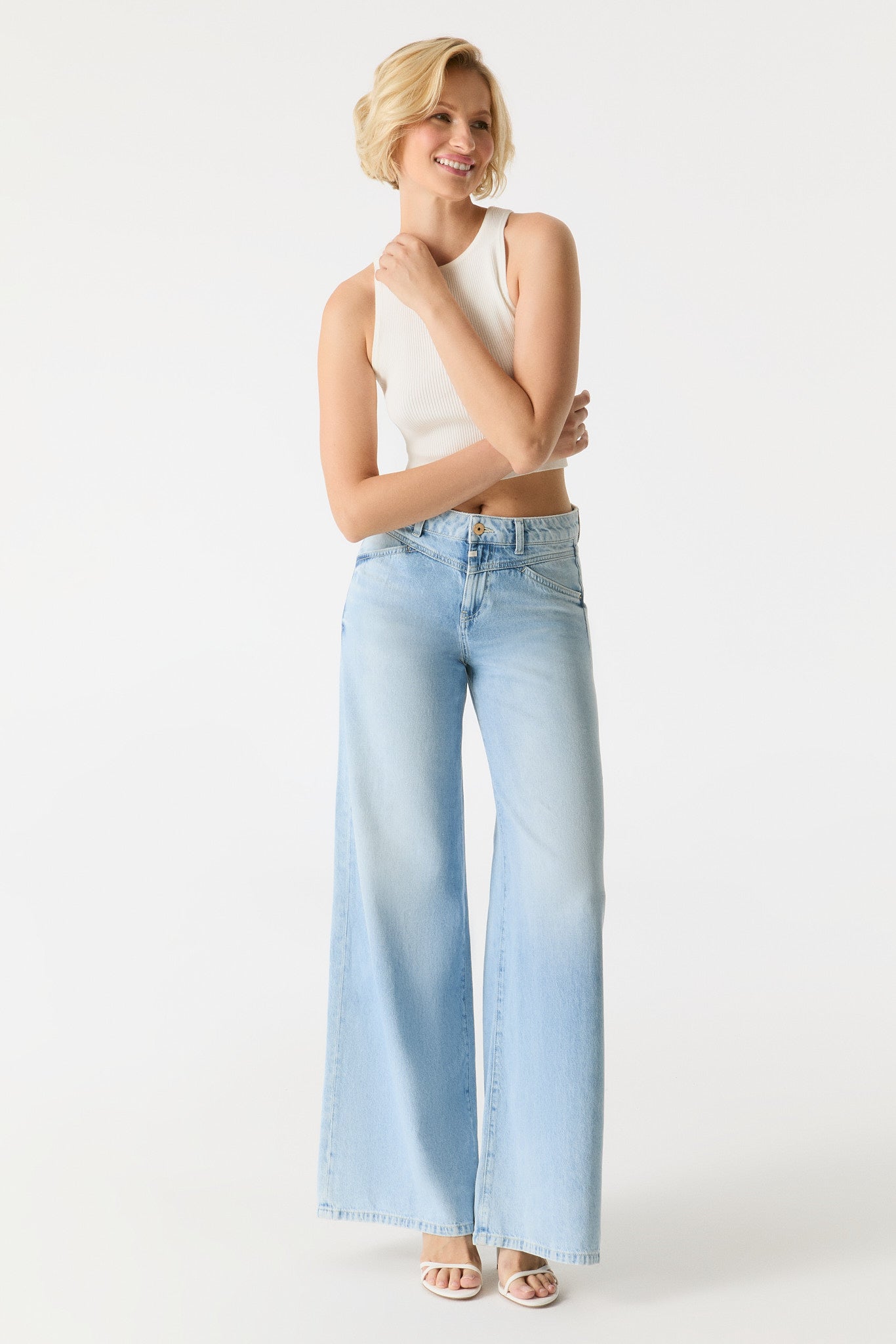 Cup of Joe Jeans Hazel light blue, wide fit, mid waist, helle Waschung