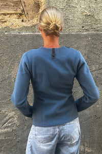 Henriette Steffensen Fleecesweater/Wickelpulli dusty blue