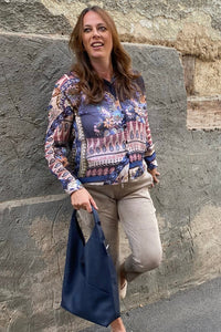 Milano Hemdbluse gemustert navy print