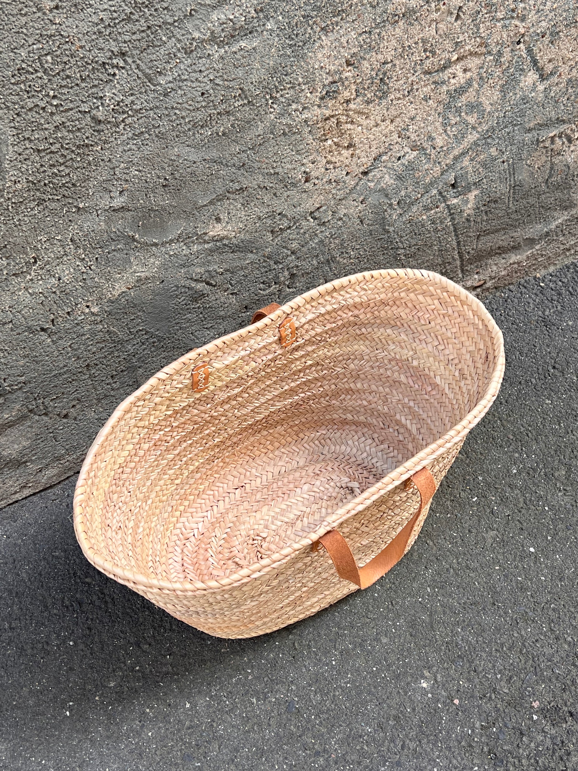 Espdrij kleine Korbtasche/Palmbasket short Handle nature