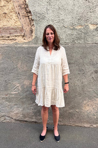 Diff Kleid Sven Leinen in  sand