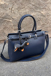 zaZa´z Handtasche blau, Taschenriemen kurz und lang, Fächer innen