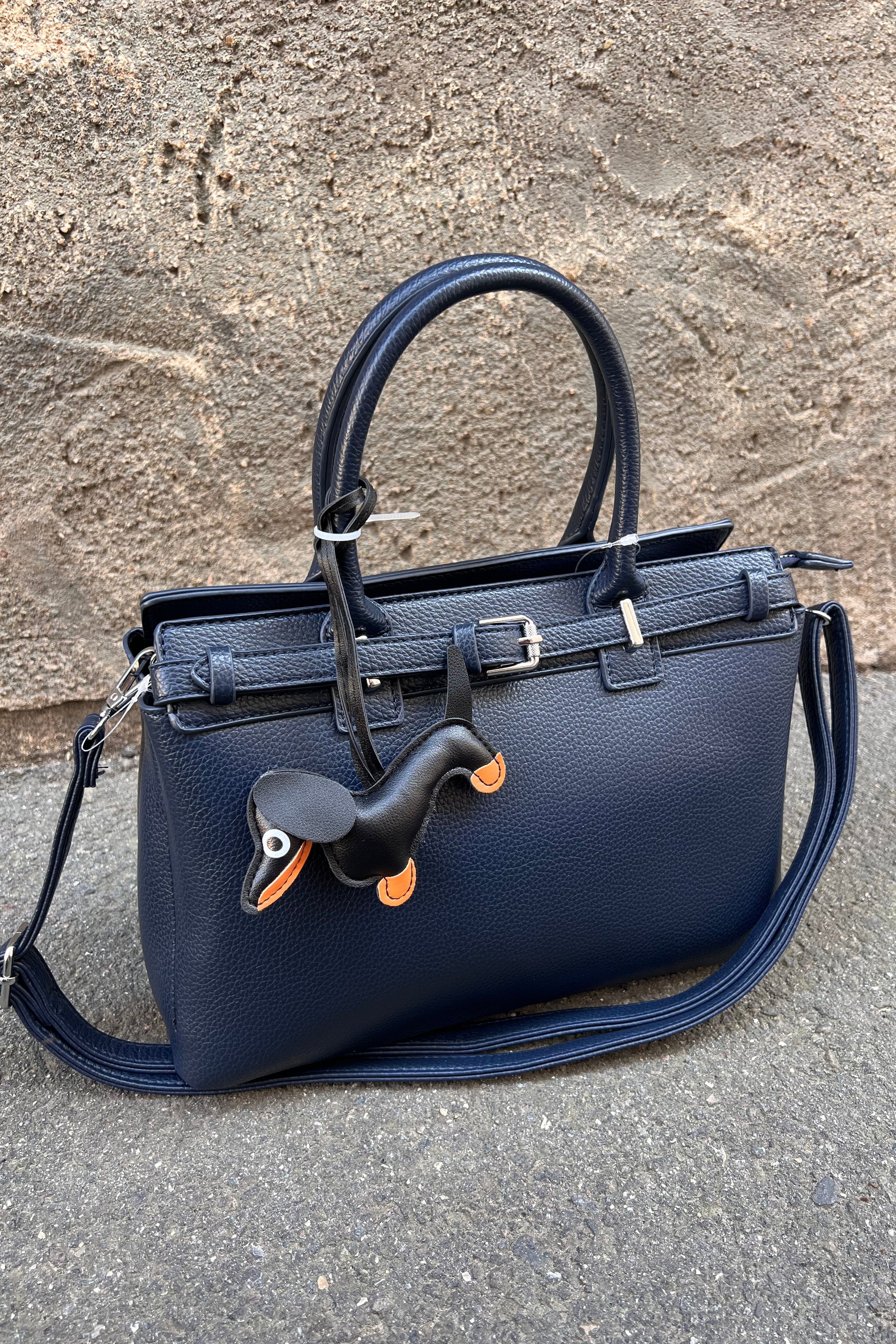 zaZa´z Handtasche blau, Taschenriemen kurz und lang, Fächer innen