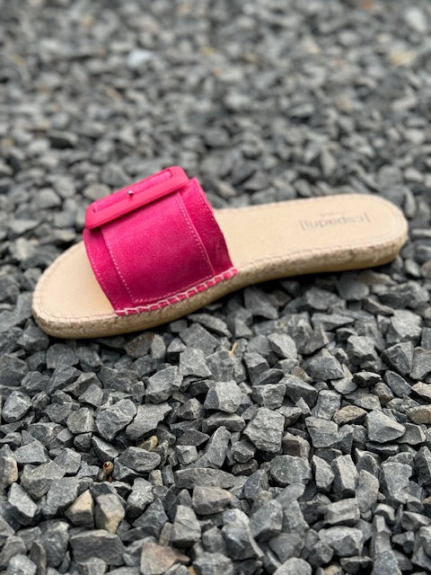 Espadirj Belfert Mono pink, Sandalette, Veloursleder