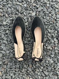 Espadrij Bastille noir, Sandale, Veloursleder