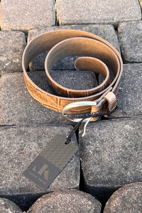 Luca Kayz Gürtel Croco taupe