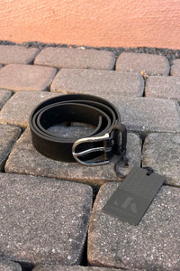 Luca Kayz Gürtel Cosmo black, schwarz, silberne Schnalle, glänzend, austauschbar, Leder