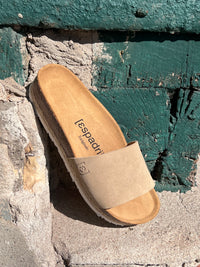 Espadrij Pantolette Copine Velours beige fonce