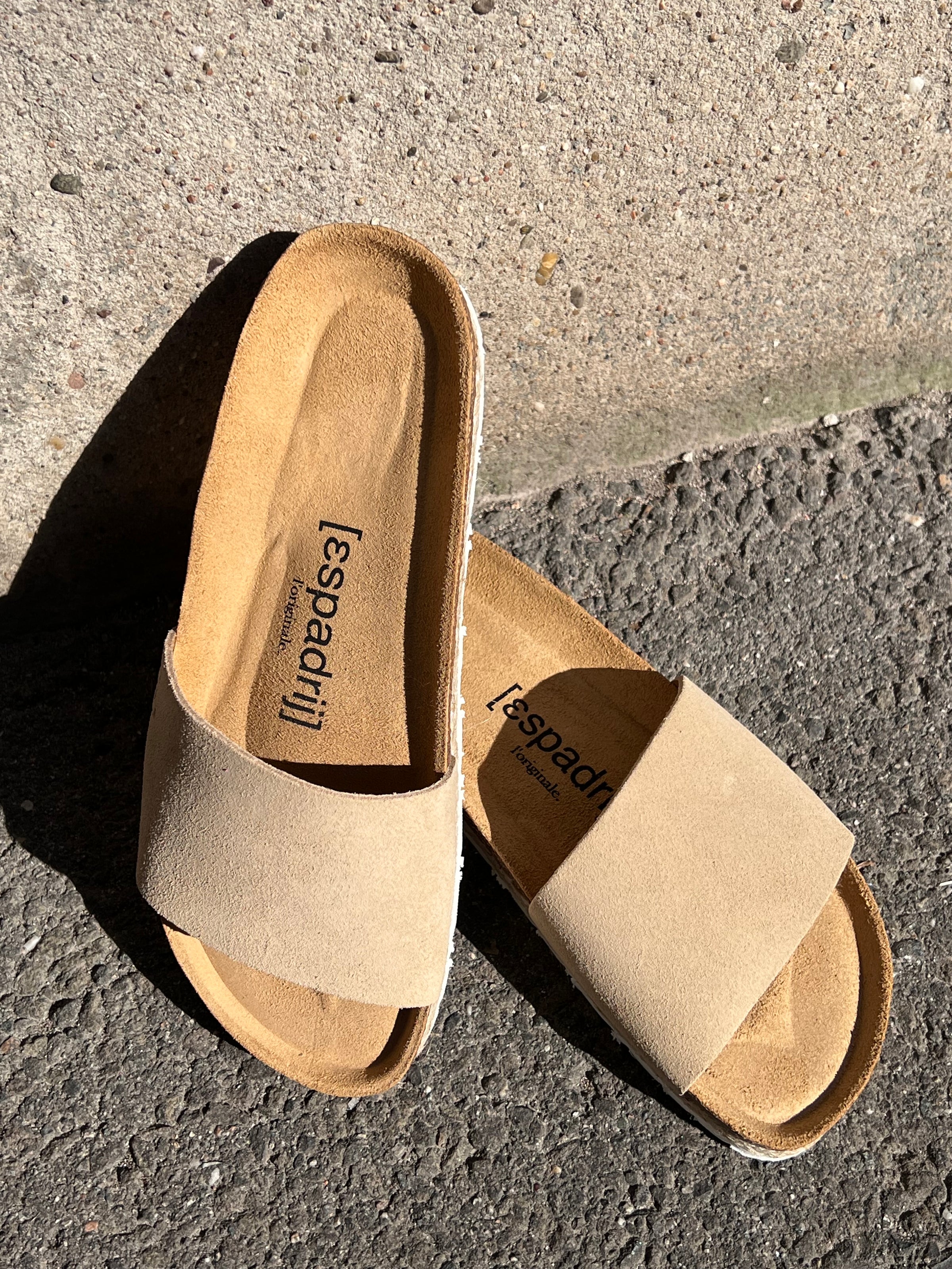 Espadrij Pantolette Copine Velours beige fonce