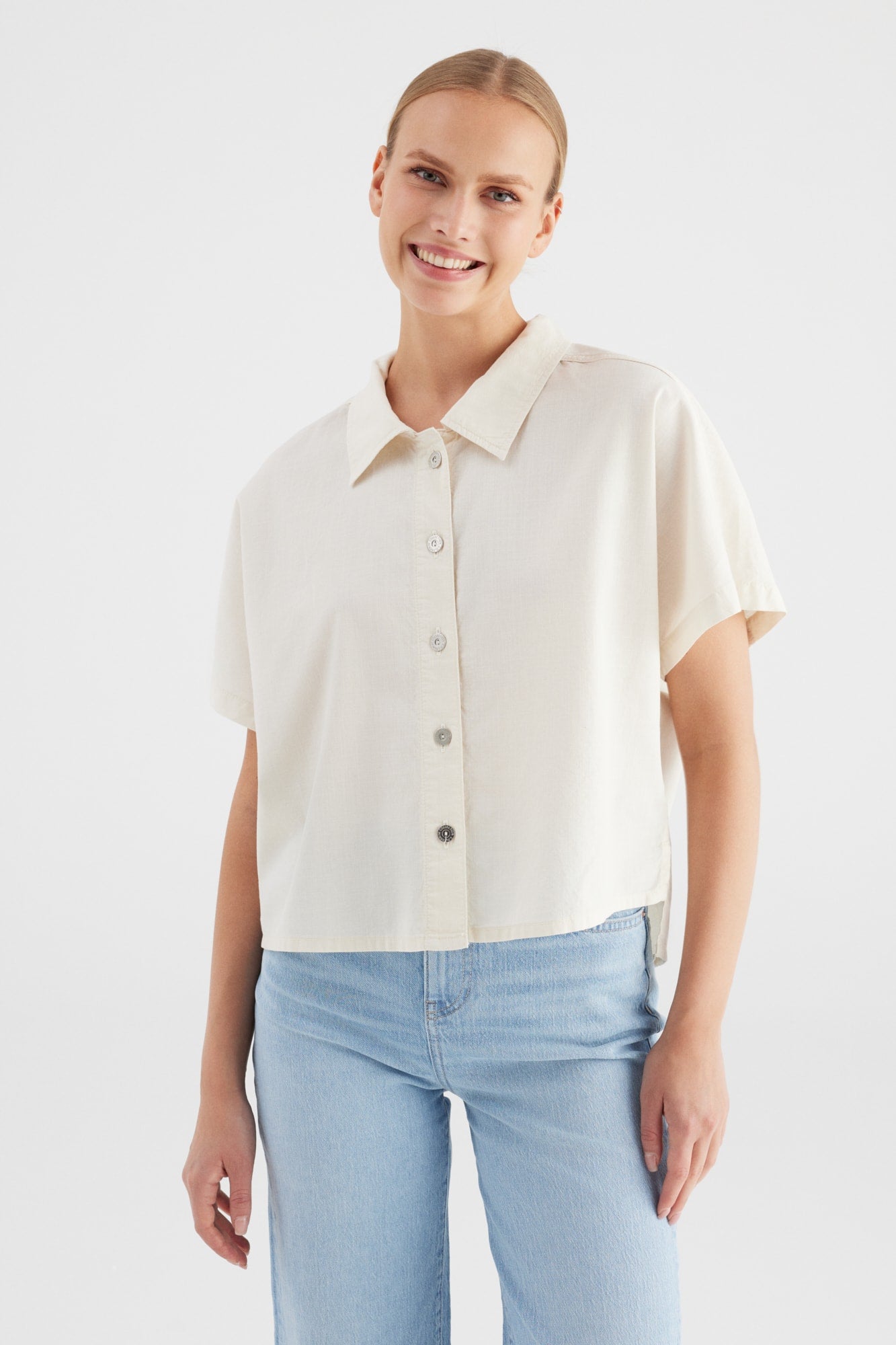 Cup of Joe Jeanshemd Jennifer ecru