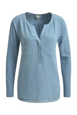 Milano Blusenshirt, Jerseybluse, iceblue, blau, Tunikaausschnitt