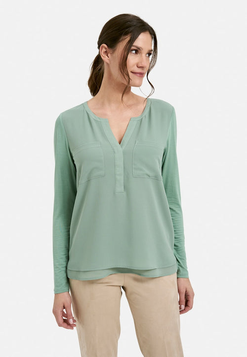 Milano Bluse, Jersey, sage, mintgrün