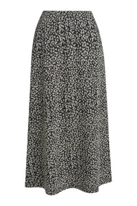 Milano Rock, black print, schwarz-grau, wadenlang, a-shape